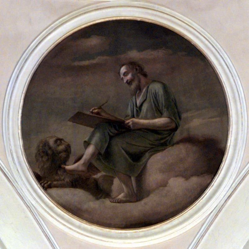 San Marco evangelista - 1869, affresco, chiesa dei Santi Nazario e Celso, Curnasco (BG)